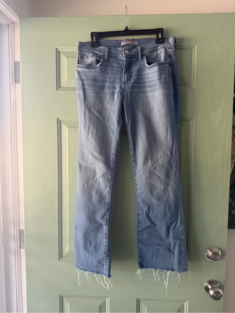 Joe's Jeans Light Blue Flare Jeans with Frayed Hem